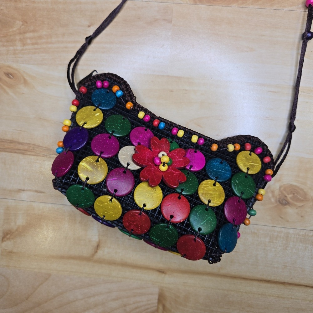 Mini Colorful Beaded‎ Purse Flower Bright Vacation Beach